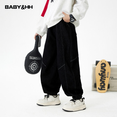 不易褪色防风一体绒束脚牛仔裤潮