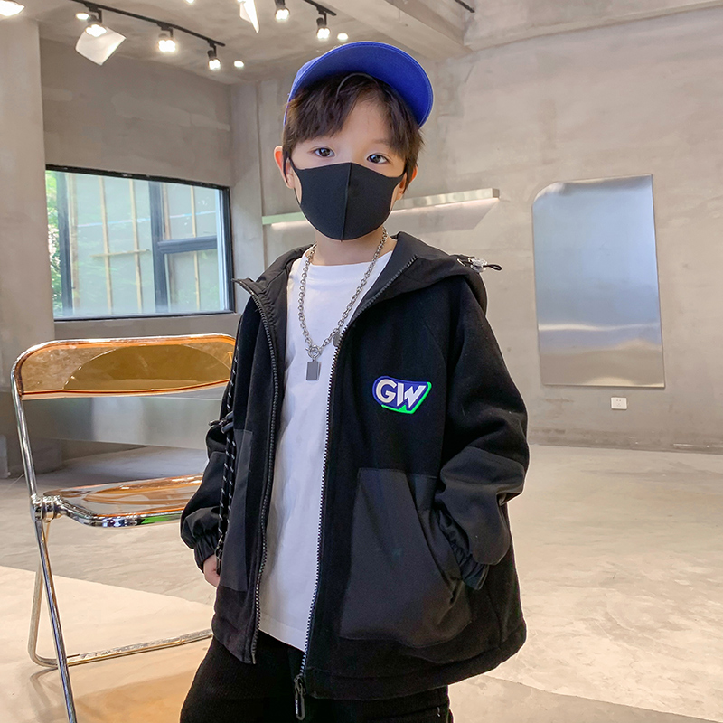 男童新款洋气薄绒秋冬保暖棉服