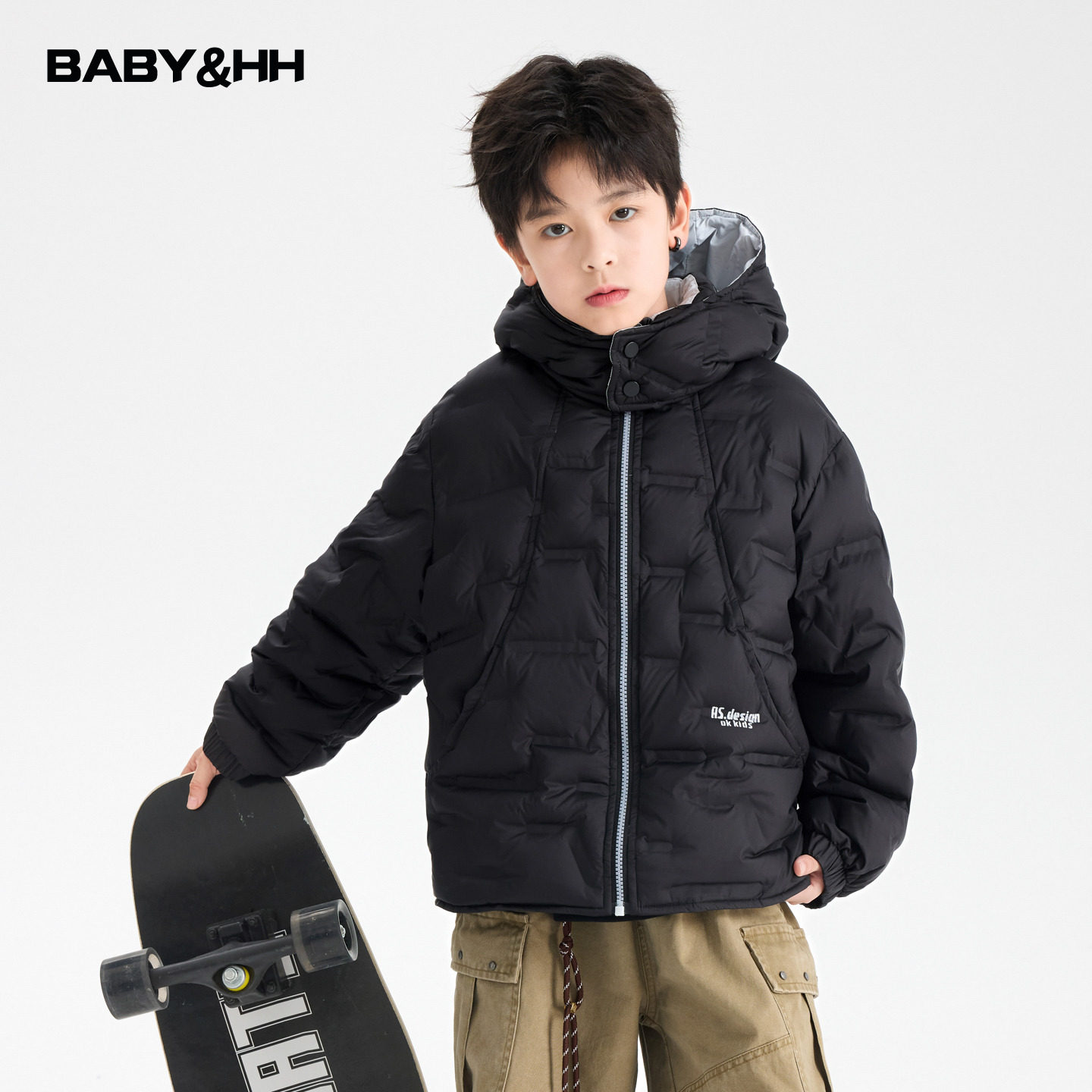 90安心绒防水防寒免洗连帽羽绒服