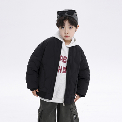 男童冬季短款轻薄棒球领羽绒服潮