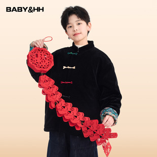 男童冬季新年拜年服中国风加厚唐装2025新款儿童男孩冬装保暖棉服