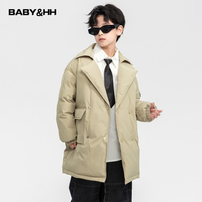 90安心绒中长款风衣工装羽绒服潮