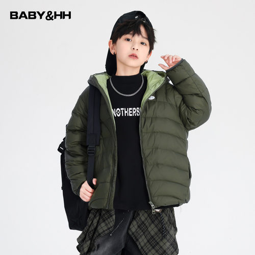 90白鸭绒连帽撞色加厚三防羽绒服