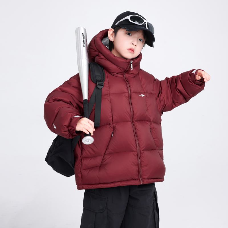 男童冬季新年防风免洗面包羽绒服