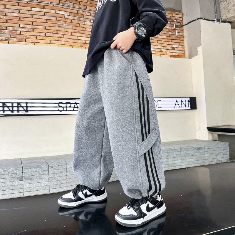 男童秋冬酷帅加绒运动卫裤2025新款儿童男孩冬季加厚宽松保暖裤子,童装/婴儿装/亲子装,裤子,淘宝优惠券,粉丝福利购,淘宝优惠卷