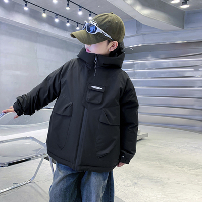 男童冬季加厚防寒冲锋衣羽绒服潮