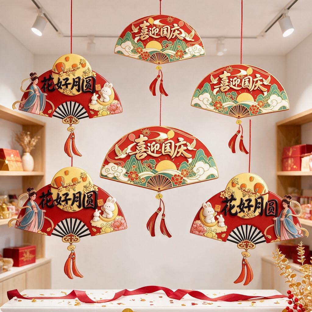 中秋国庆爱国氛围吊饰挂件