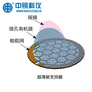 中镜科仪200至300目国产铜网碳膜TEM载网支持膜电镜耗材200 50枚