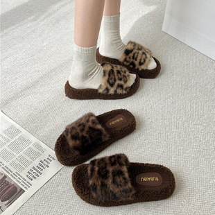 1豹纹百搭外穿软底女拖鞋 时尚 8826