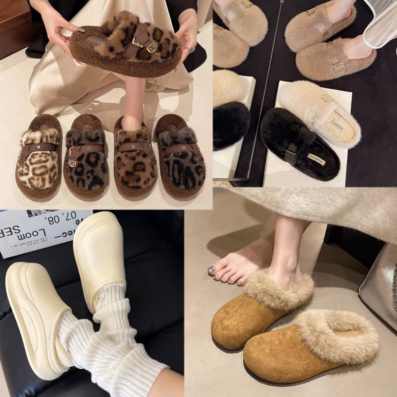 新1【疯狂女鞋撤柜款】冬季爆款时尚百搭网红时尚蝴蝶结女拖鞋