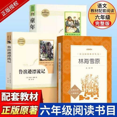林海雪原和高尔基童年原著正版人民教育人民文学出版社六年级小学生必读课外阅读书籍学校阅读书籍语文教材配套书目世界名著书籍