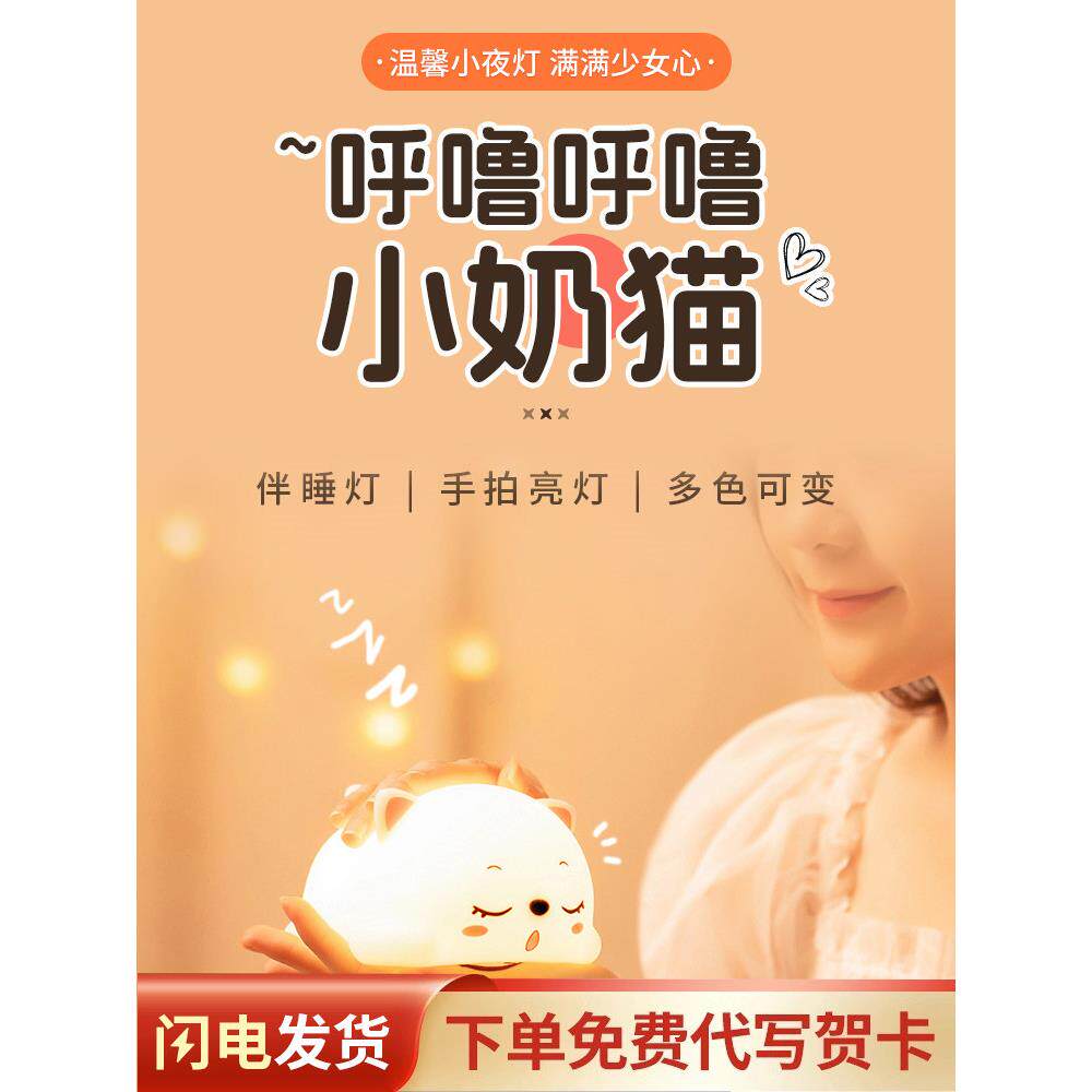 新年生日礼物女生送女友朋友女孩子实用的高级感拍拍小夜灯情人节