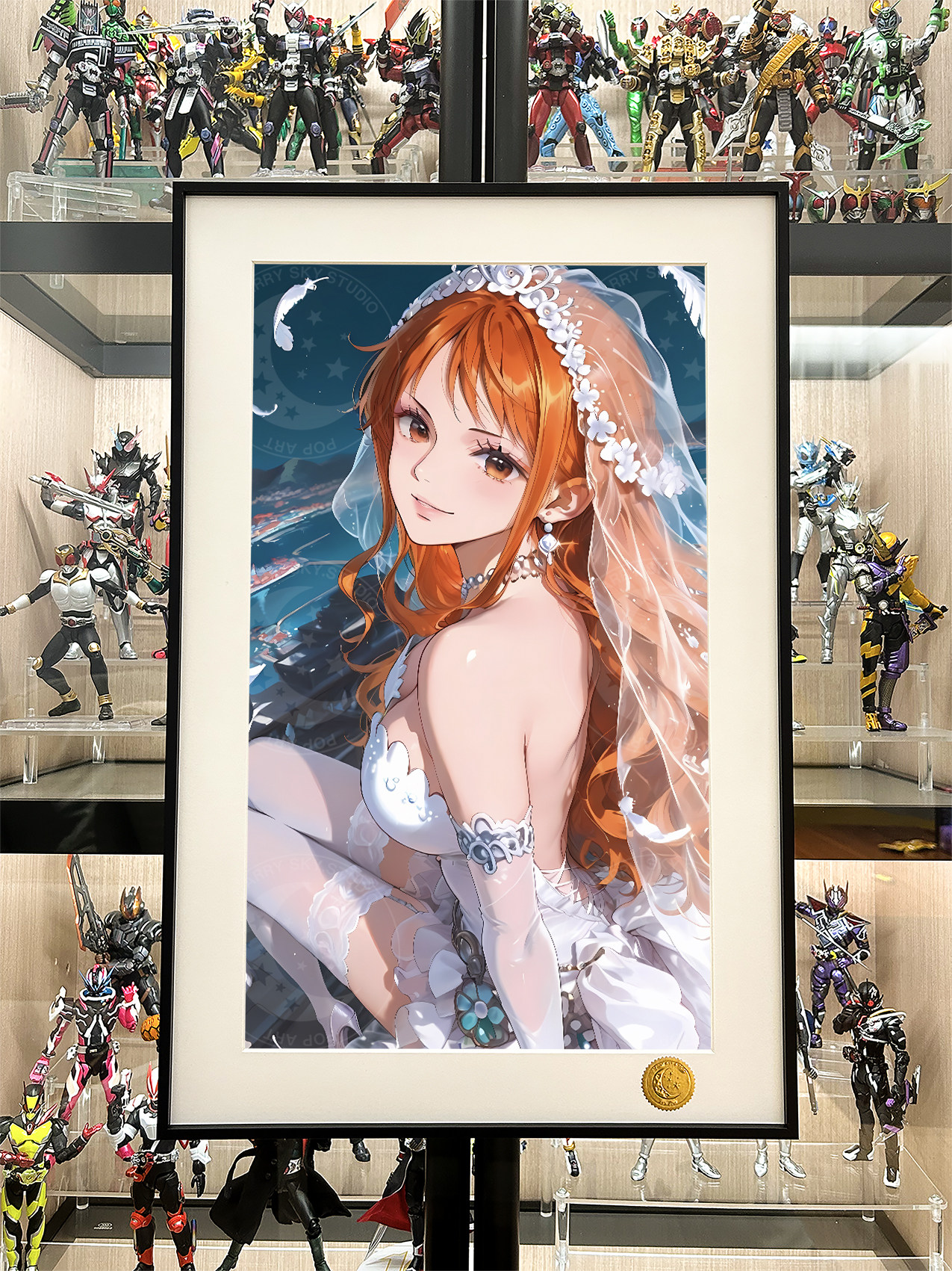 星空《花嫁娜美》Nami小贼猫海贼王onepiece路飞索隆草帽装饰画