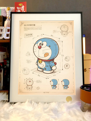 星空《哆啦A梦设计稿》Doraemon叮当猫大雄动漫二次元装饰画
