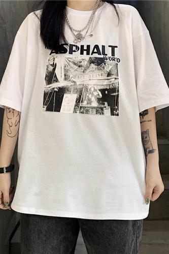 Real shooting pull frame cotton spring and summer new short sleeve women's T-shirt