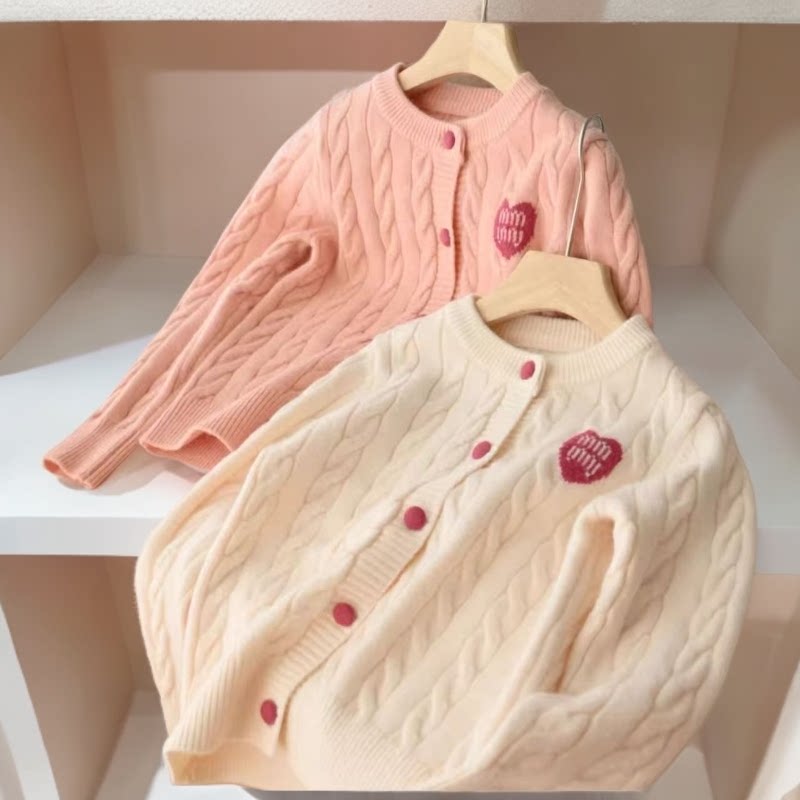 儿童洋气针织衫女童毛衣开衫2026新款中大童韩版春秋外套女宝上衣