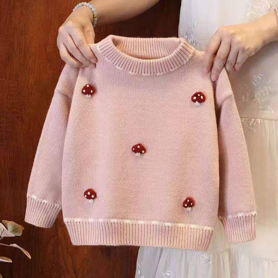 儿童毛衣秋冬新款女童针织衫韩版加厚保暖宝宝打底衫婴儿百搭上衣