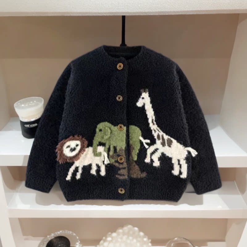 男童毛衣开衫2026新款宝宝春秋外套婴幼儿童针织衫洋气小女孩春装