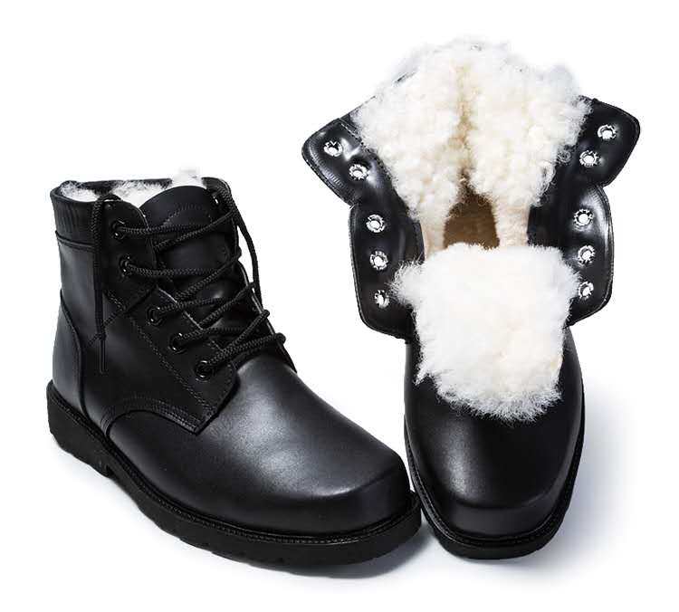 作战靴男冬季羊毛靴雪地靴皮鞋加厚保暖鞋户外棉鞋低帮作战保安鞋