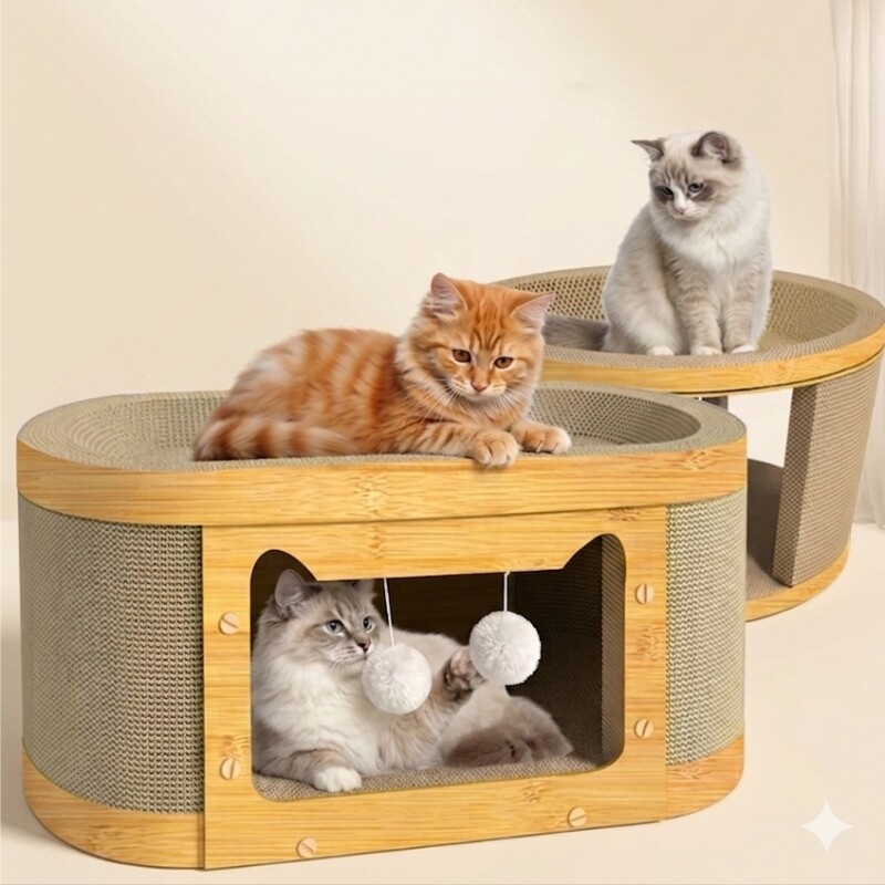 双层猫窝猫抓板高密度瓦楞纸耐抓不掉屑猫房子可拆卸替换