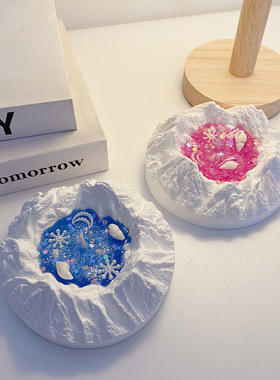 北欧风冰川海洋香薰蜡烛 成品石膏果冻蜡烛 家居卧室桌面香氛蜡烛