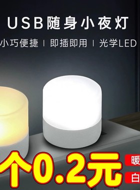 USB随身led小夜灯 0.5/1W 移动电源充电宝手机充电器灯 100个包邮