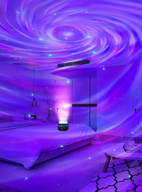 网红星空灯卧室投影灯水波纹床头浪漫小夜灯北极光满天星氛围灯