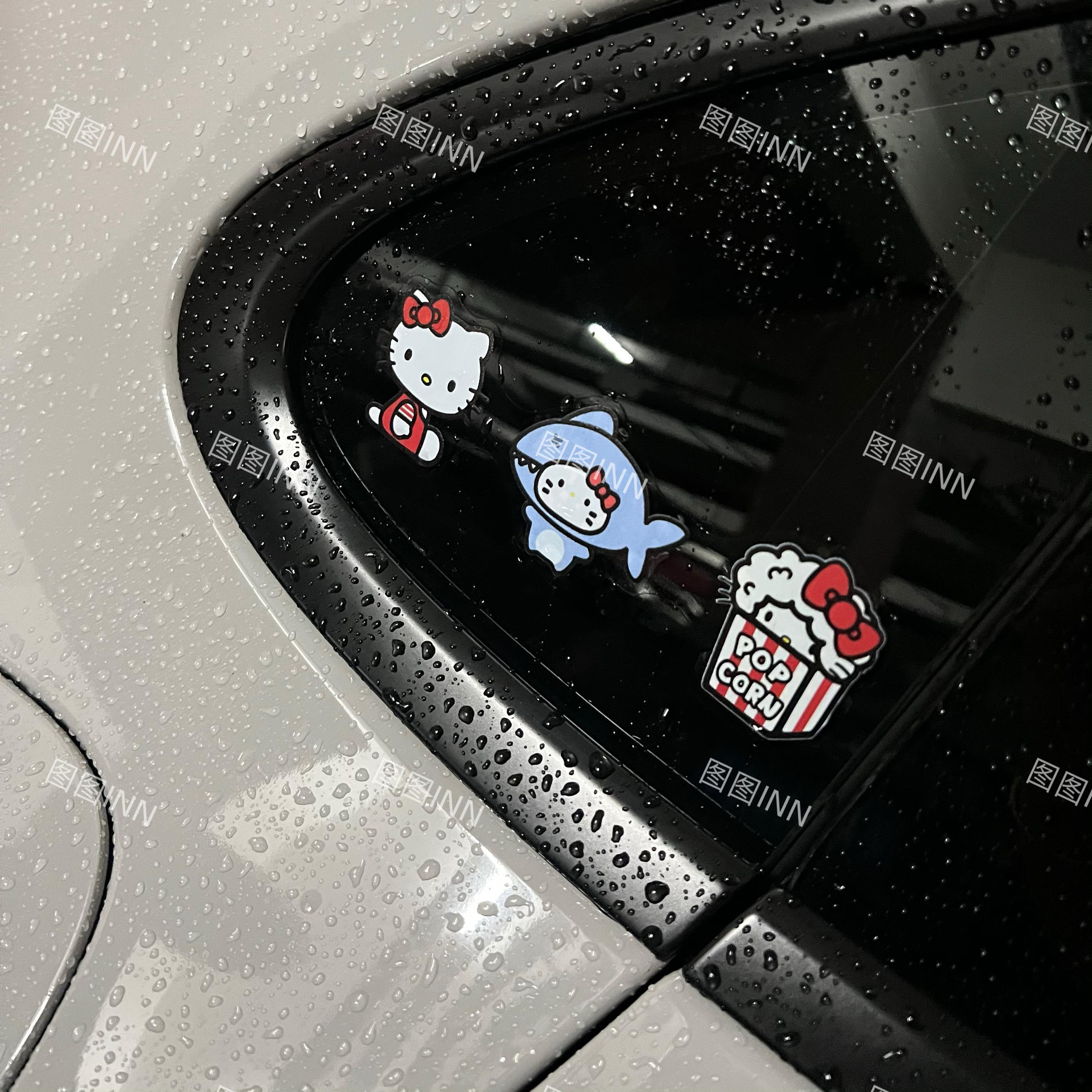 撕掉不留胶汽车贴纸HelloKitty防水贴油箱盖后视镜纸车贴纸装饰品