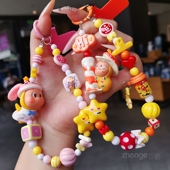 精品手作串珠手机链挂件结实耐用轻奢小众户外出行便携防丢摔饰品