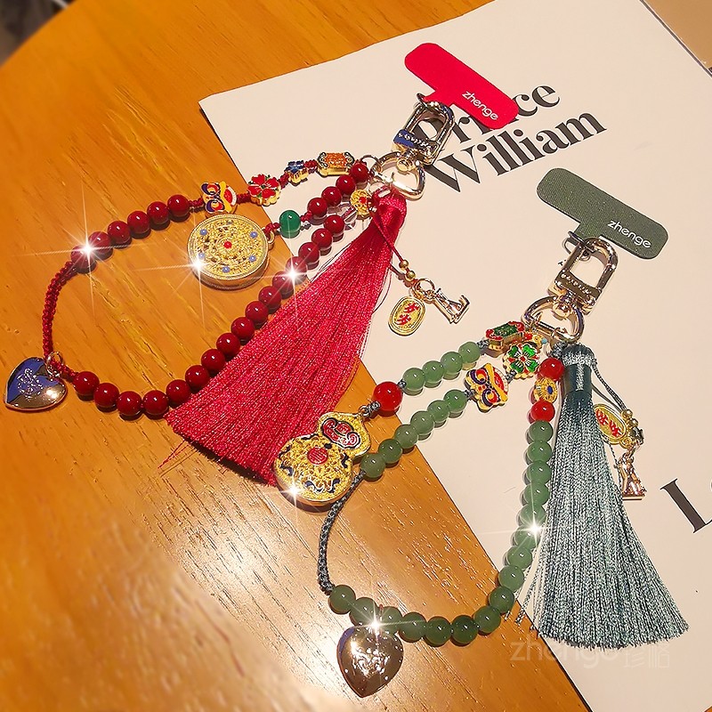 原创国风平安福禄吊坠手机挂绳精致手腕短款户外旅游电话壳防丢链,3C数码配件,手机挂件/手机链,淘宝优惠券,粉丝福利购,淘宝优惠卷