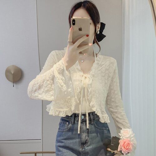冰丝蕾丝防晒开衫女夏外搭披肩