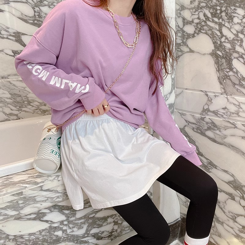 纯棉屁帘女下摆冬季内搭叠穿裙加厚加长打底裤卫衣打底遮屁股神器