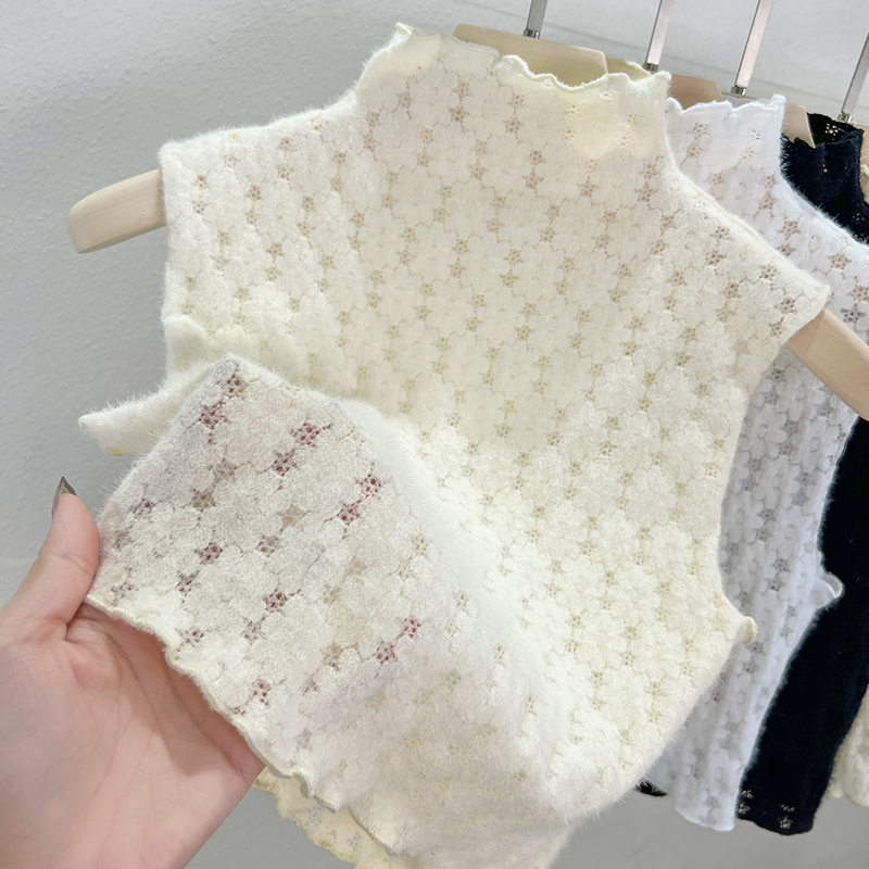 木耳领蕾丝背心假子女百搭