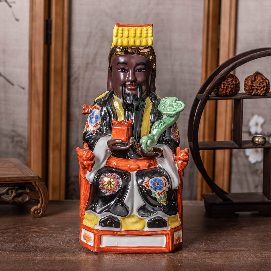 陶瓷 阎王像阎王爷神像十殿阎 阎罗王佛像镇宅家居摆件包邮