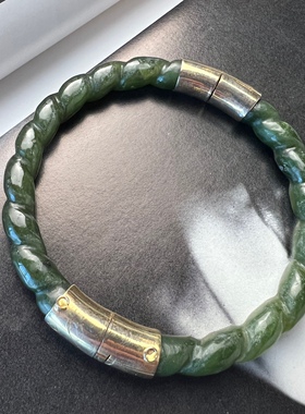 天然和田玉手镯和田碧玉古董首饰