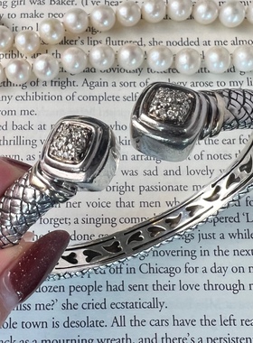 孤品古董首饰设计师大品牌T&C925纯银手镯14K金手镯钻石手镯镶钻