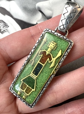 印第安古董首饰纯银吊坠