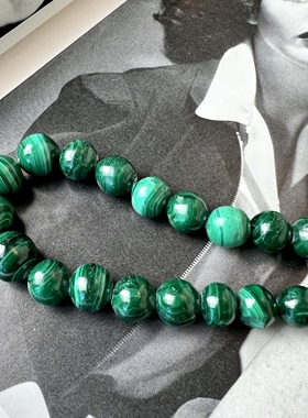 天然孔雀石项链欧美古董首饰