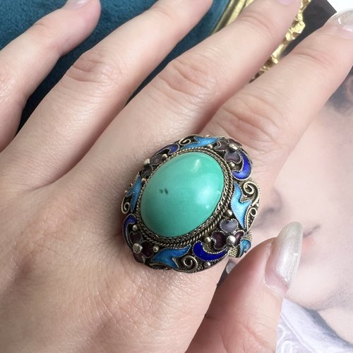 绿松石戒指古董首饰中古
