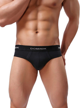 杜米尼克男士三角裤黑色内裤中腰贴身男生内裤头男士裤衩双层裆部