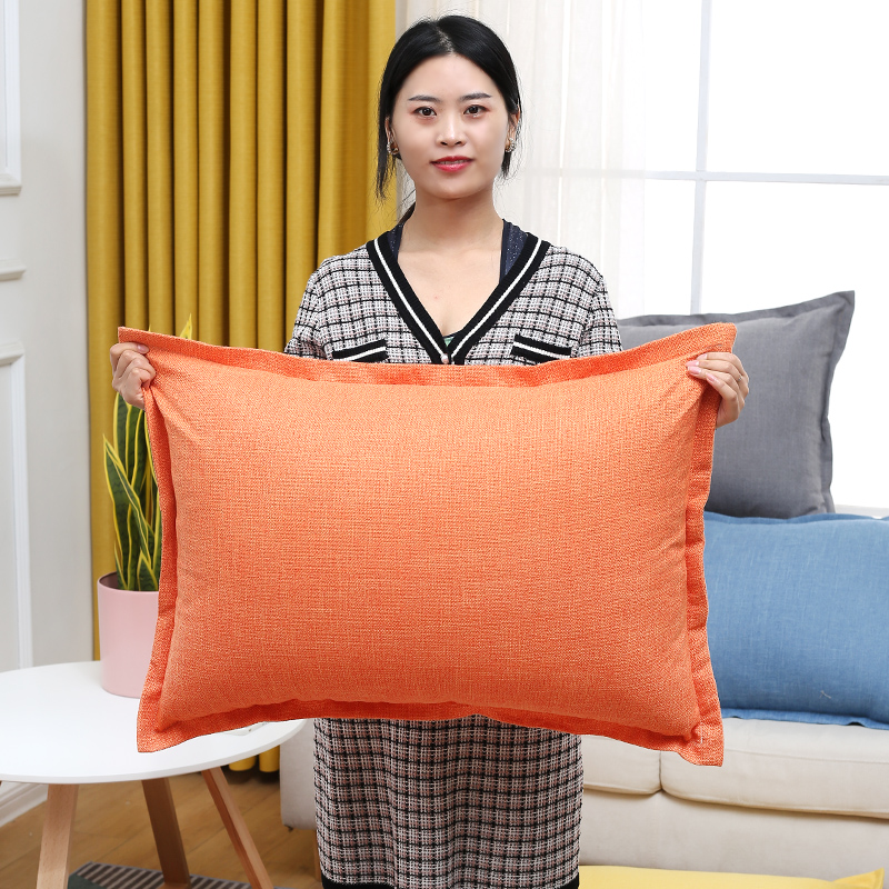 简约抱枕套长形靠垫沙发床头棉麻