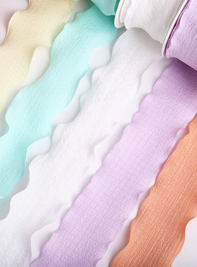 韩式花边褶皱丝带花束装饰彩带蝴蝶结飘带包装材料蛋糕清新绑带