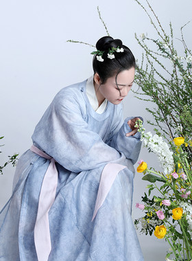 子后渌水边宋制窄袖圆领袍春夏