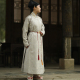 圆领袍仿宋锦秋冬日常男女同款 原创云白宋制窄袖 子后•乐记
