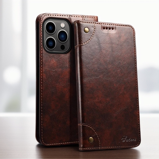 新款16Pro适用iPhone15苹果17Pro皮制手机壳13带卡包插卡12钱包14小众+复古Max磁吸xr拼接翻盖式xs防摔保护套