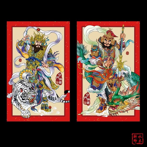门神钟馗画门贴尉迟恭秦琼敬德