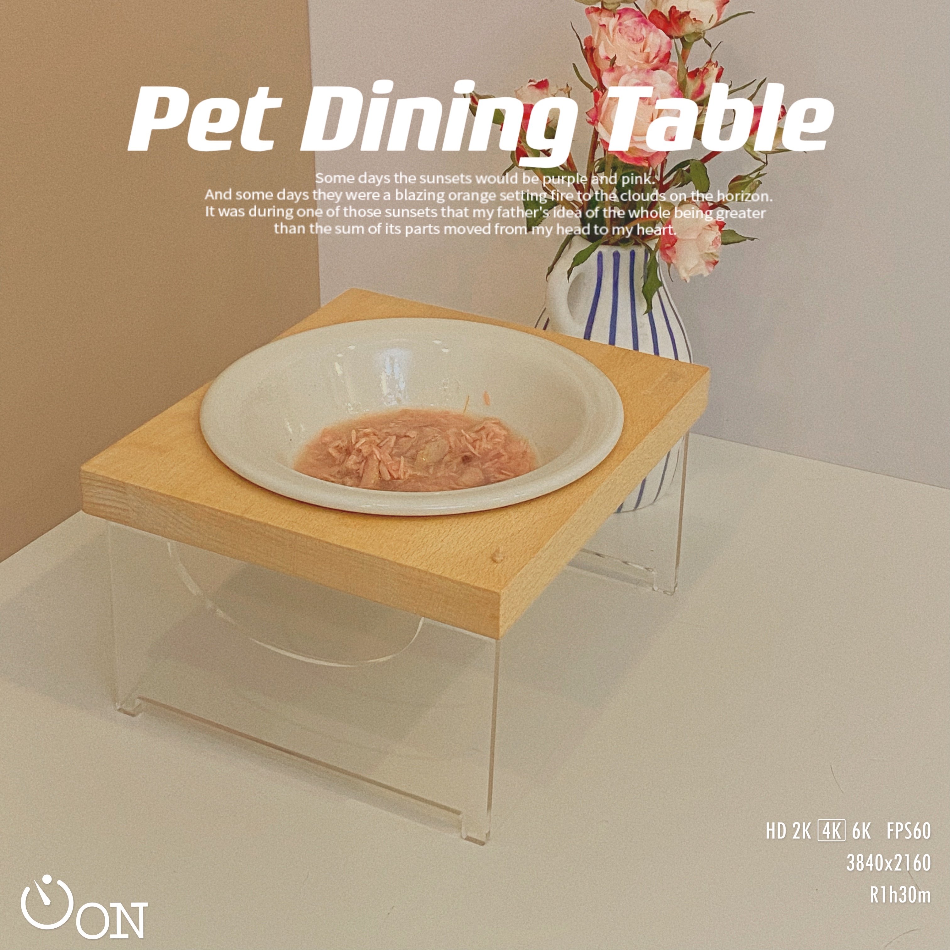 宠物实木餐桌高脚猫碗架大口径陶瓷亚克力猫碗食盆水碗保护颈椎