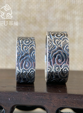 999纯银招财祥云貔貅心经戒指复古转运平安男女士情侣款