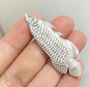 纯银金龙鱼足银999银鱼仿生茶宠银龙鱼茶道摆件食用级泡煮水伴侣