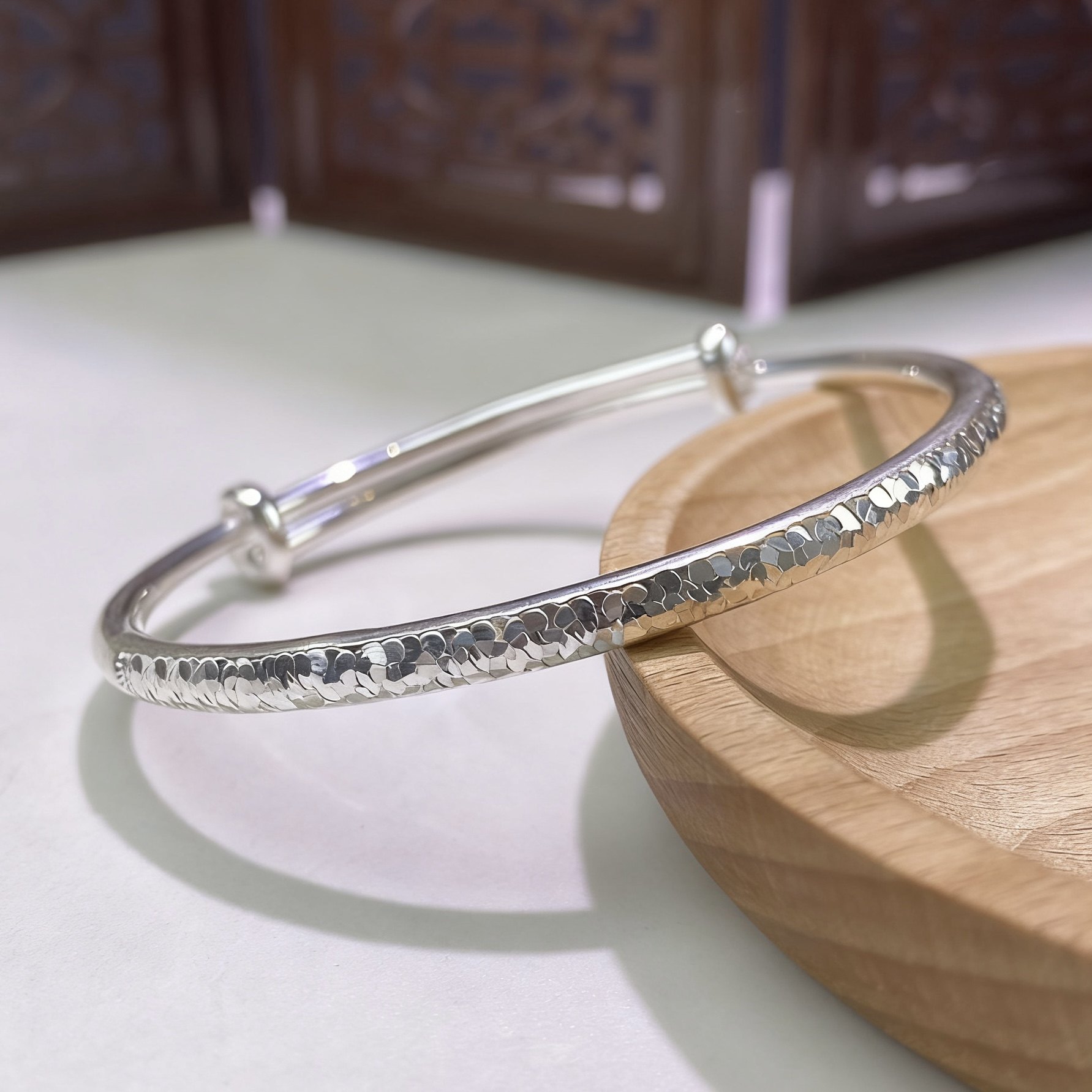 足银999.9碎碎冰手镯轻奢小众环形推拉手镯生日礼盒送女友礼物,饰品/流行首饰/时尚饰品新,银饰手镯,淘宝优惠券,粉丝福利购,淘宝优惠卷